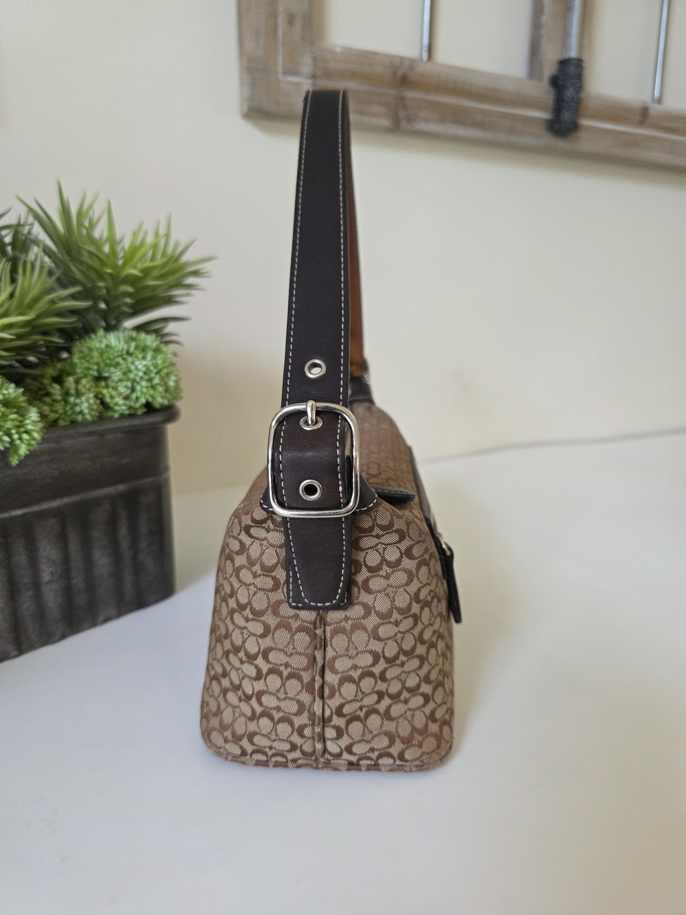 Coach Hamptons Soho Mini Signature Jacquard Baguette Shoulder Bag Y2k - Picture 3 of 12